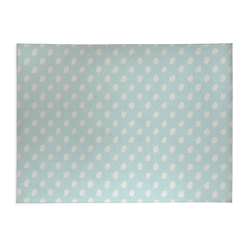 Tapis de bureau léger Grunge Dot, L 7 pi x L 5 pi, Bleu clair