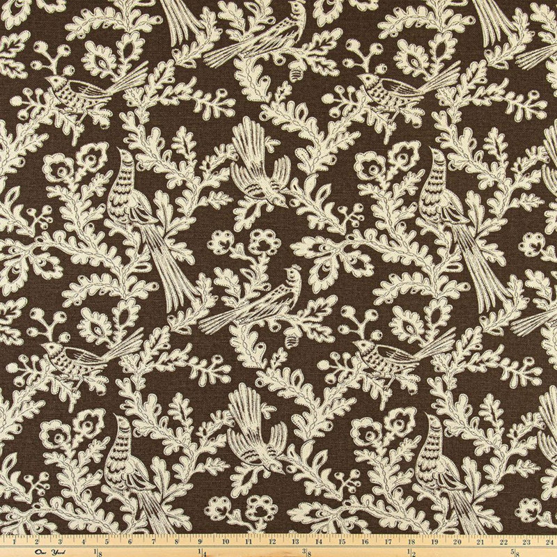 Rideaux à imprimé toile marron foncé, 84" W x 25" L