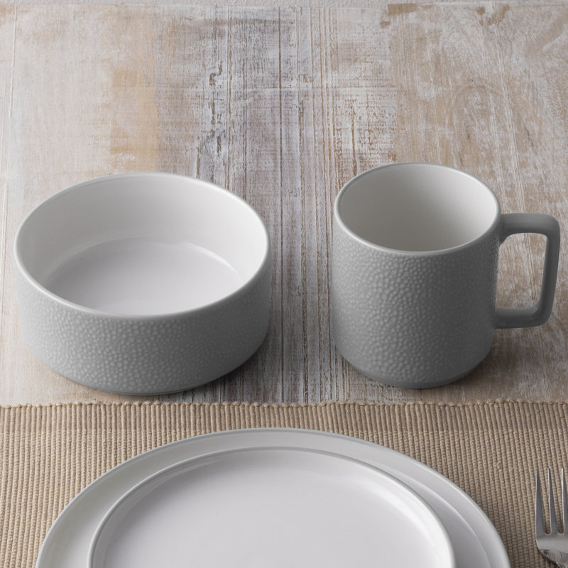 Noritake Colortex Stone 4-Piece Place Setting, Service for 1, Gray
