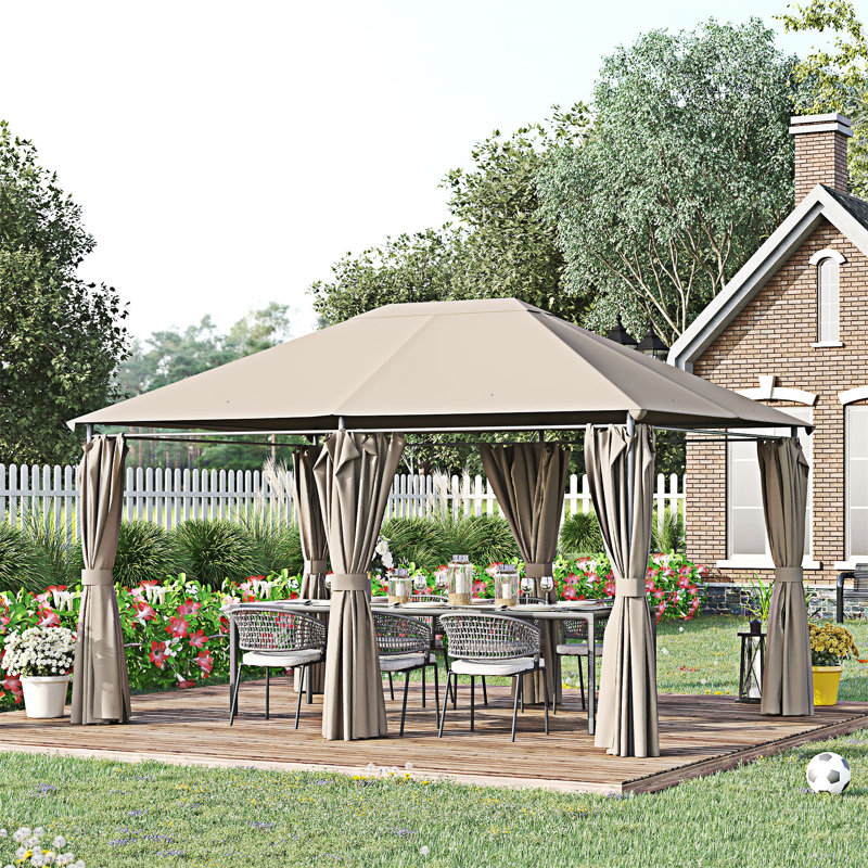 Abri de jardin pour auvent avec parois latérales amovibles Outsunny