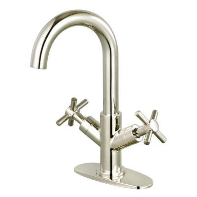 Kingston Brass Concord Two-Handle 1-Hole Deck Mount Bathroom Faucet with Push Pop-Up