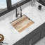 Black 21x18" Workstation Kitchen Sink Undermount, Fine - Grade Quartz Composite, Thick Strong And Quiet With Vibration Elimination, Non Scratch Hard Surface, Rounded Corners For Easy Wipe Down,