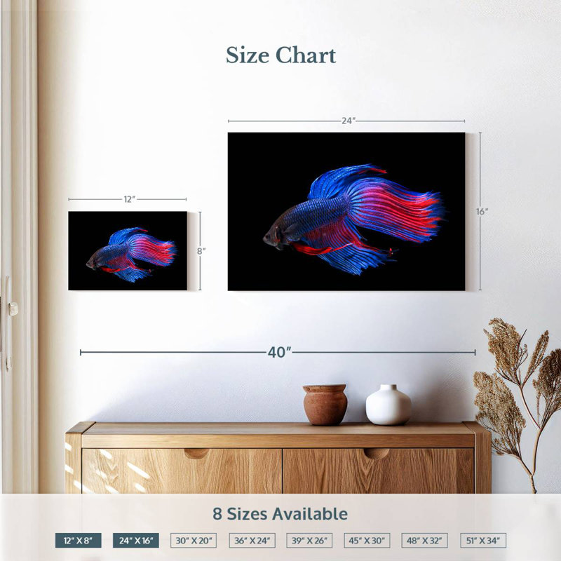 Glowing Betta Fish, 16" H x 24" W