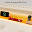 Lit plateforme tapissier avec 4 tiroirs de rangement, grand lit en velours avec tête de lit avec tablette de rangement et station de charge et lumières à DEL, beige-2090414743-2090414740
