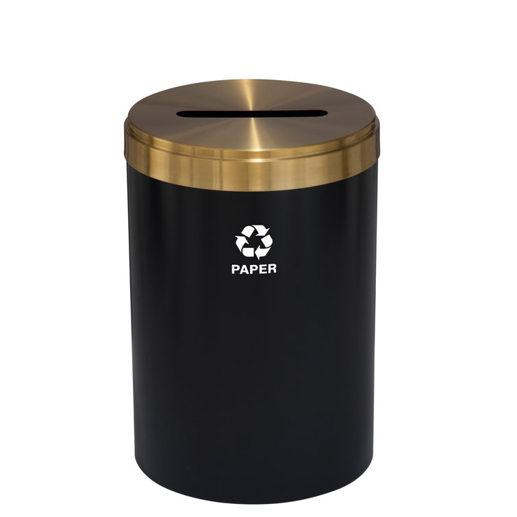 Trash Receptacle, Satin Aluminum Trash Container