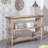 Rustic Wooden Console Table - 3 Tier, Gothic Details, 47.24" Long Entryway/Hallway Table | Gift Idea