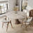 Danner Modern Stone With Sculpted Solid Wood Pedestal Dining Table-383741918-371504798