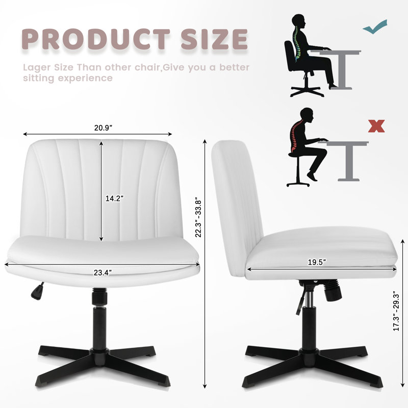 Fauteuil de bureau Kiawna Criss, Blanc