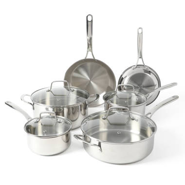 Frigidaire 12-Piece Silver Ready Cook Stainless Steel Cookware Set