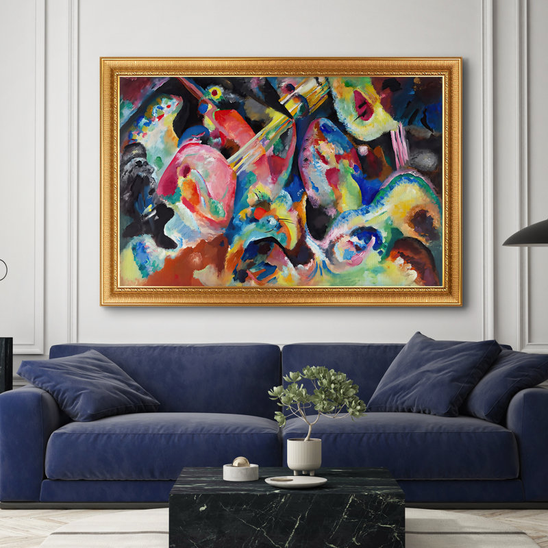 De l'improvisation. Deluge, 1913 - Wassily Kandinsky - Toile encadrée sur mesure, 28x40 INNER SIZE, Framed Canvas