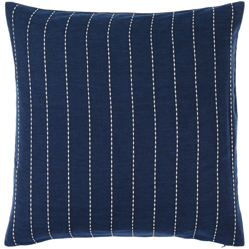 Cotton Throw Square Pillow, Pillow Cover Only - No Insert, 18" x 18", Marine Blue