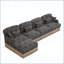 Canapé modulaire en chenille à imprimé léopard-125743052-125743059
