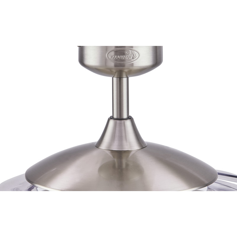 Ventilateur de plafond à pales rétractables de 48 po avec lumière et télécommande Evo2, Chrome brossé