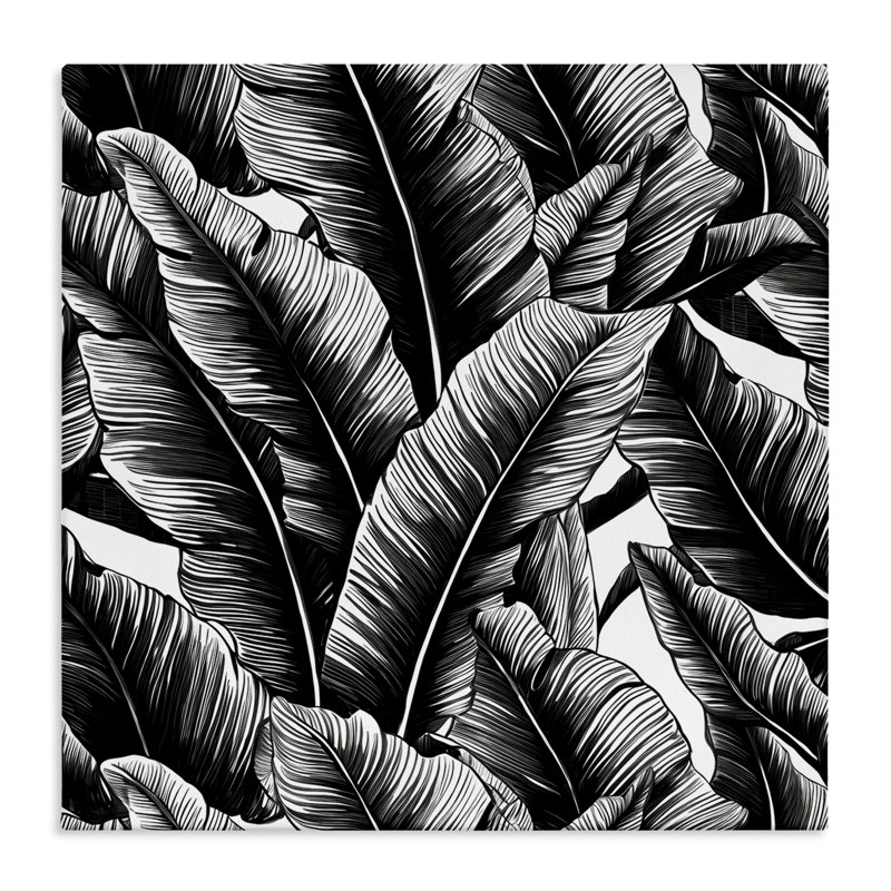 Art mural sur toile "Black Bold Fronds" par Walker Noble, H 30 po x l 30 po