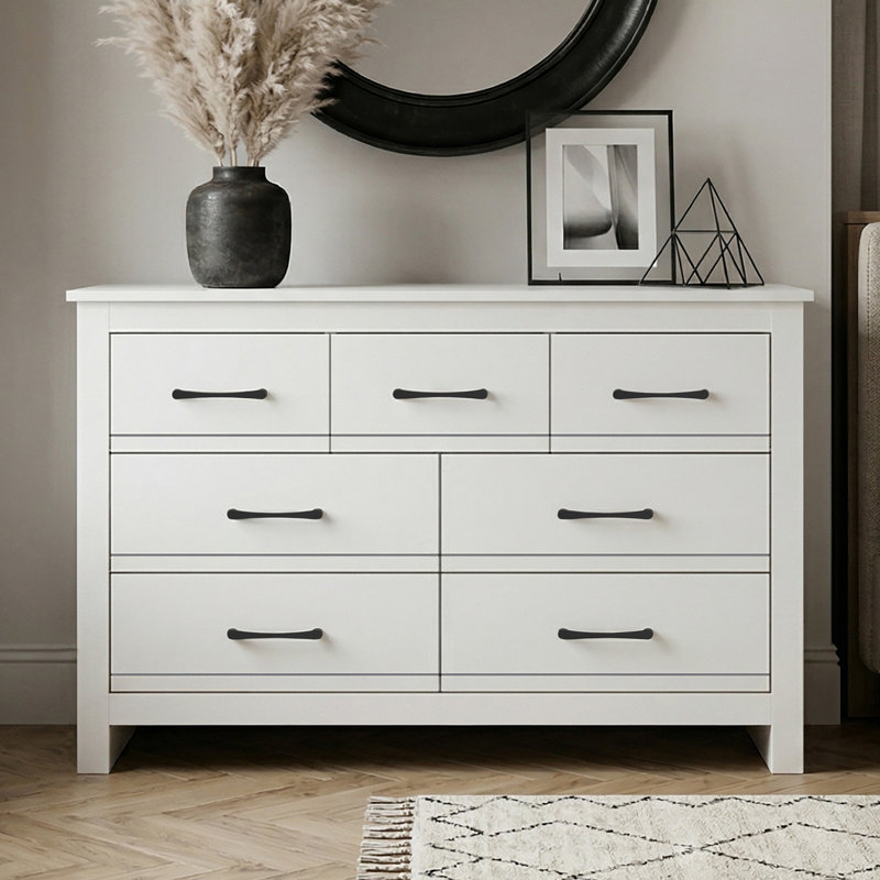 Limestone 7 - Drawer Chest of Drawers, White