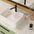 16"X12" Rectangular Vessel Bathroom Sink - Ceramic, Modern, White, Low Water Absorption Design Ceramic Rectangular, Stain-