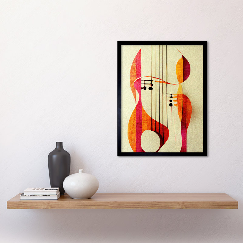 Autumnal Boho Musical Music Symbol Clef - Single Picture Frame Print, 43.7cm H x 33.5cm W x 1.5cm D