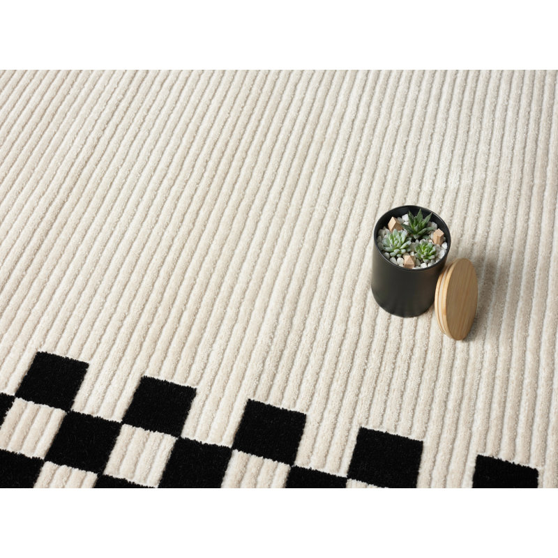 Tapis à carreaux moderne Huguetta Collection, 7'10 x 10'6