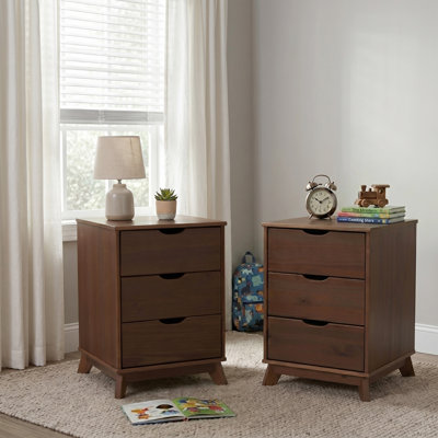 Ensemble de 2 tables de chevet en bois massif Marialana