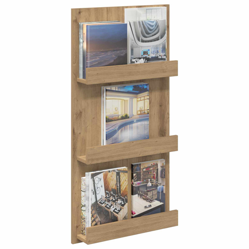Wood Free Standing Magazine Rack, Light Brown