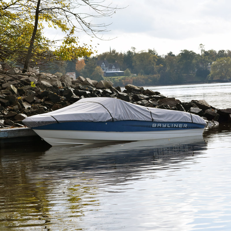 Budge Sporstman 600 Denier Jusqu'à 22 pi Housse de bateau longue (largeur de poutre jusqu'à 106 po) grise, 106" W x 264" D