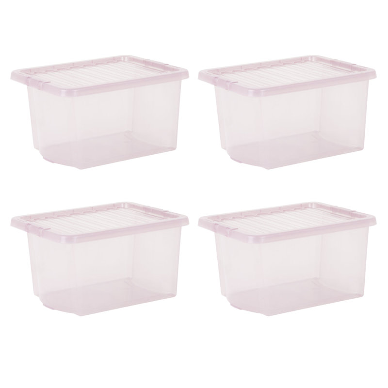 Wham Crystal 28L Plastic Storage Boxes Tint Spectrum, Blue