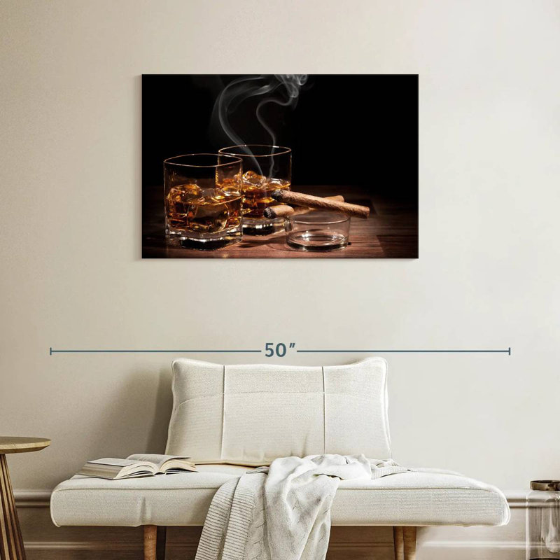 Yarlin Cigars With Whiskey, 24" H x 36" W