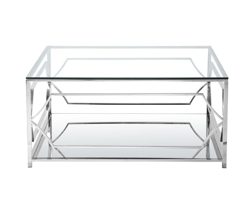 Edward Coffee Table, High Polish Steel