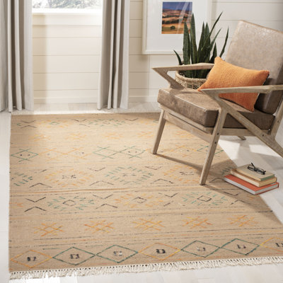Tapis brun en laine / coton / soie Heilig Safari