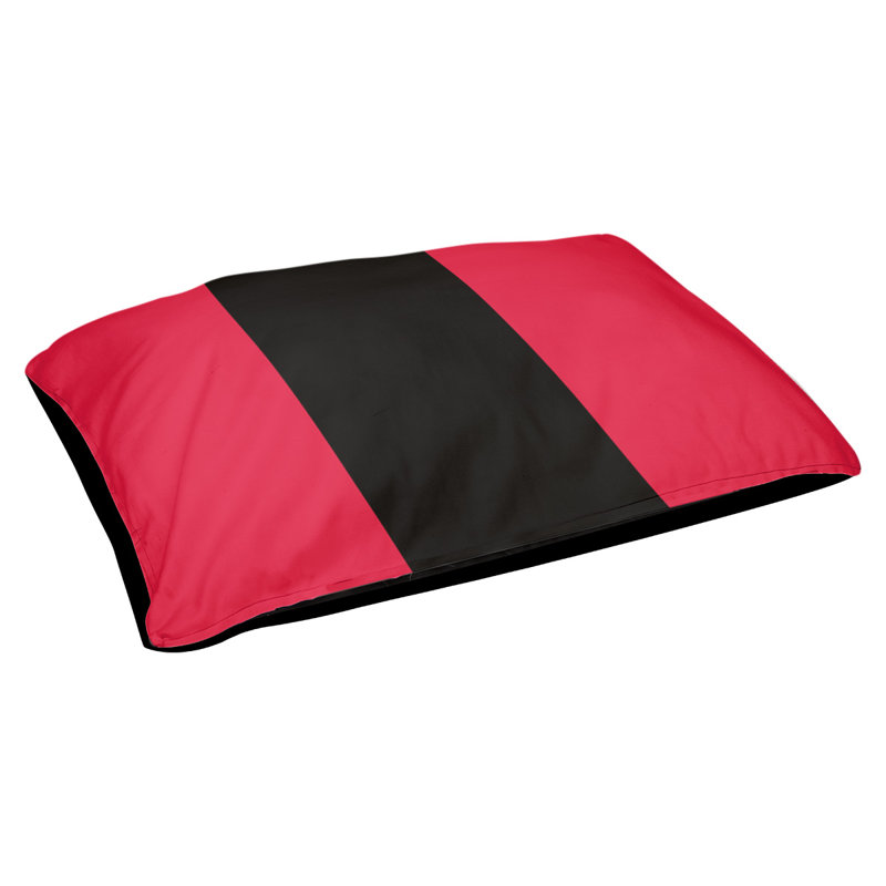 Oreiller rectangulaire New York, Petit (L 18 po x l 28 po), Rouge / noir