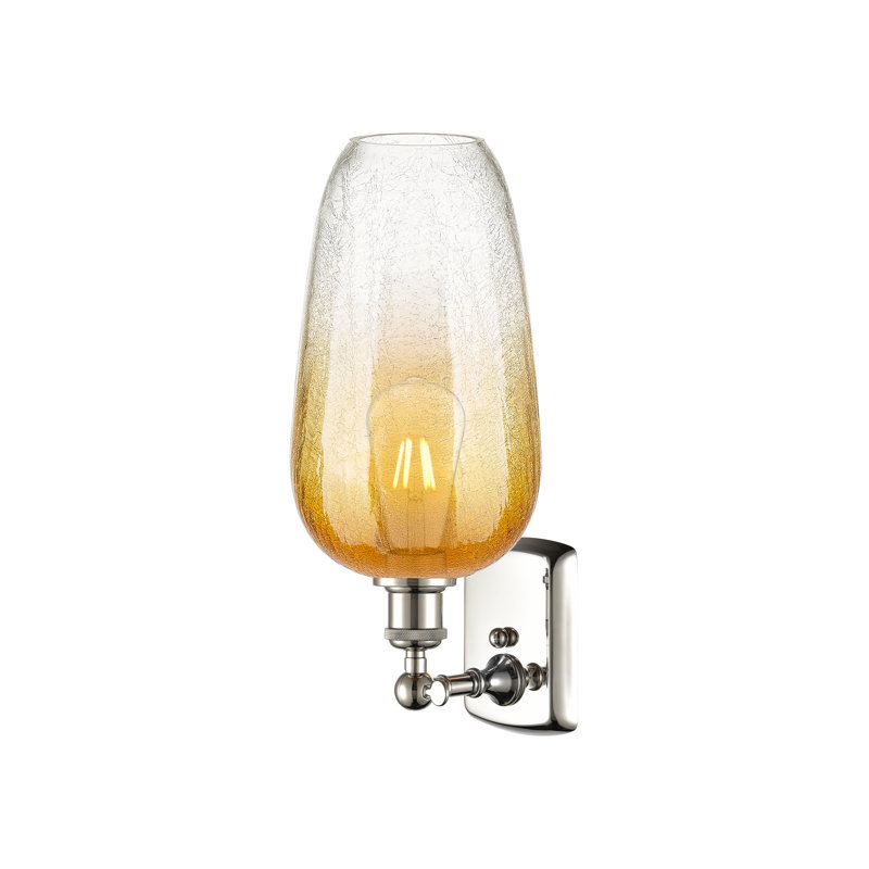 Kazmierski Steel Armed Sconce, Transparent / nickel poli