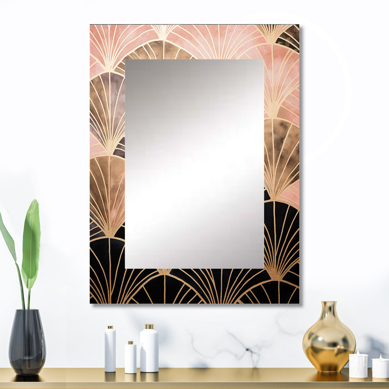 Rose Gold Radiance - Modern Wall Mirror, 32" x 24"
