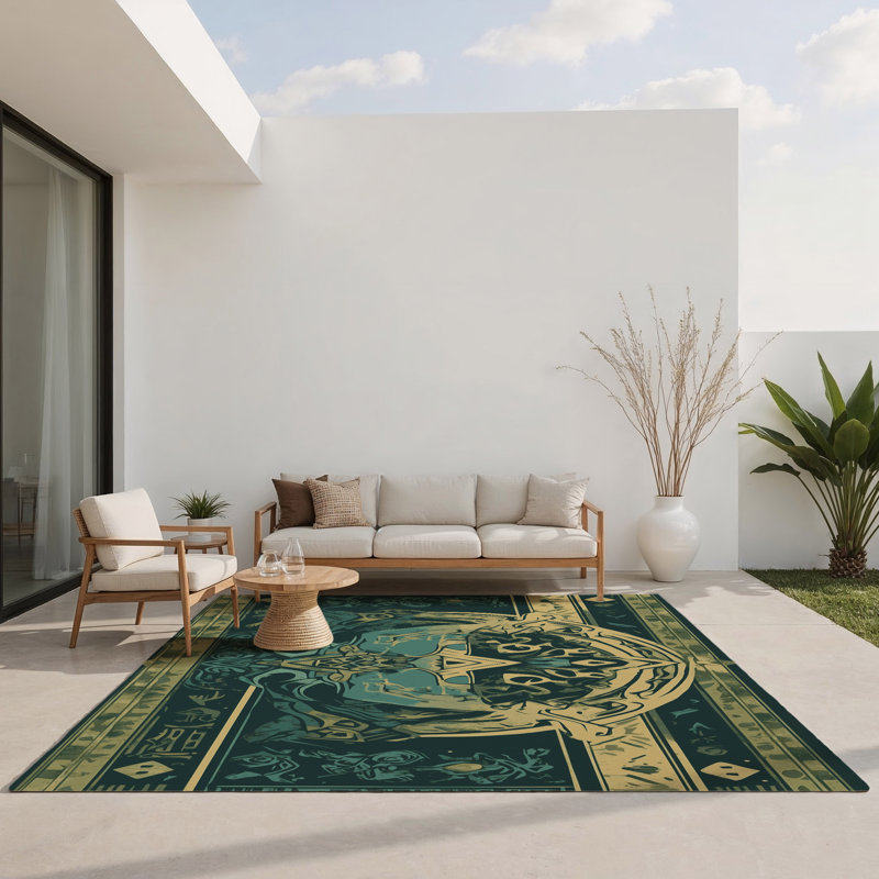 Tapis intérieur et extérieur Celestial Map, Rectangle 1 pi 6 po x 2 pi 6 po