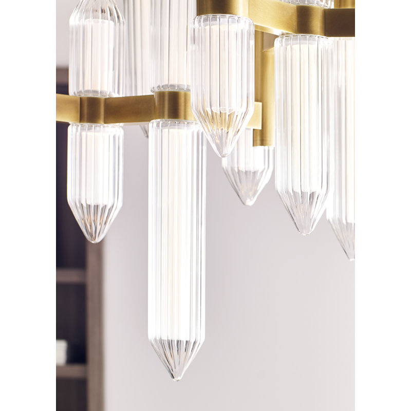 Langston 12 - Light LED Chandelier, Plated Brass