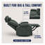 Fauteuil inclinable à bascule manuel en chenille vert noirâtre avec base pivotante à 360 degrés et oreiller cervical amovible