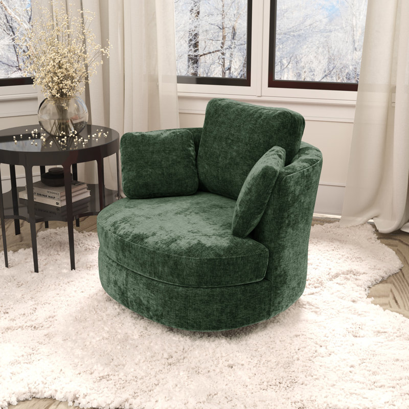 Fauteuil pivotant en tonneau 40,35 po Cheniile, Vert