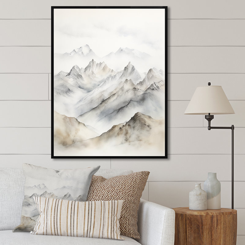Mountain Silent Beauty IV, H 32 po x l 16 po x P 1 po, Cadre flottant noir