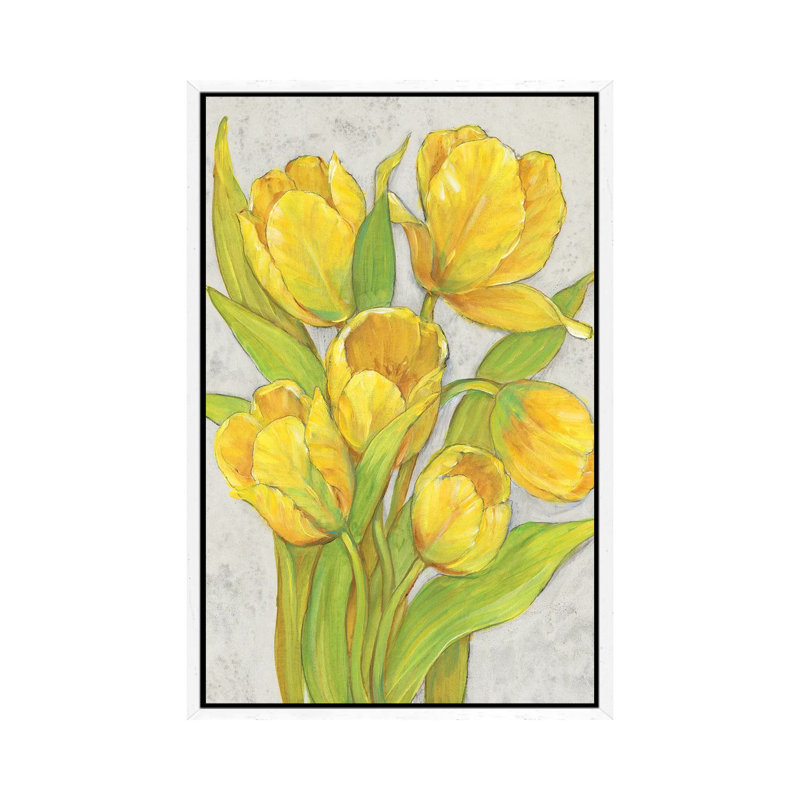 Yellow Tulips II by Tim O'Toole - Floater Frame Gallery-Wrapped Canvas Giclée on Canvas, 101.6 cm H x 66.04 cm W, White
