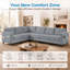 Canapé modulaire en L Linen, gris clair-2141738361