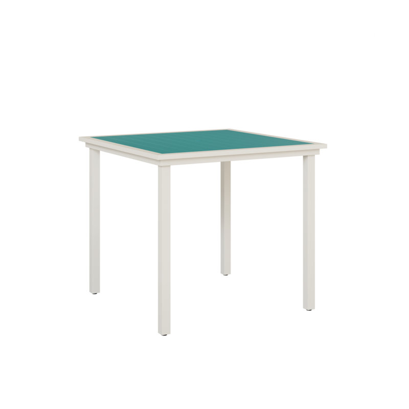 Vida Outdoor Square Bar Table, Aruba Blue