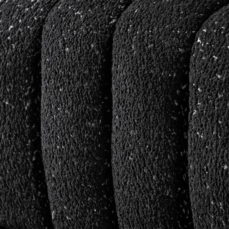 Causeuse rembourrée 63 po Celal, 100 % polyester noir, H 31,5 po x L 82,5 po x l 34,5 po