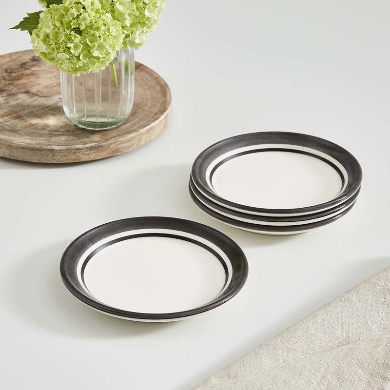 Portmeirion, Potters Stripe - Bread Plates, Black