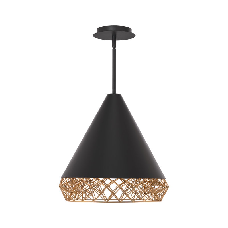 Luminaire suspendu géométrique 1 lumière DEL Lacey, H 15,88 po x l 15,75 po x P 15,75 po