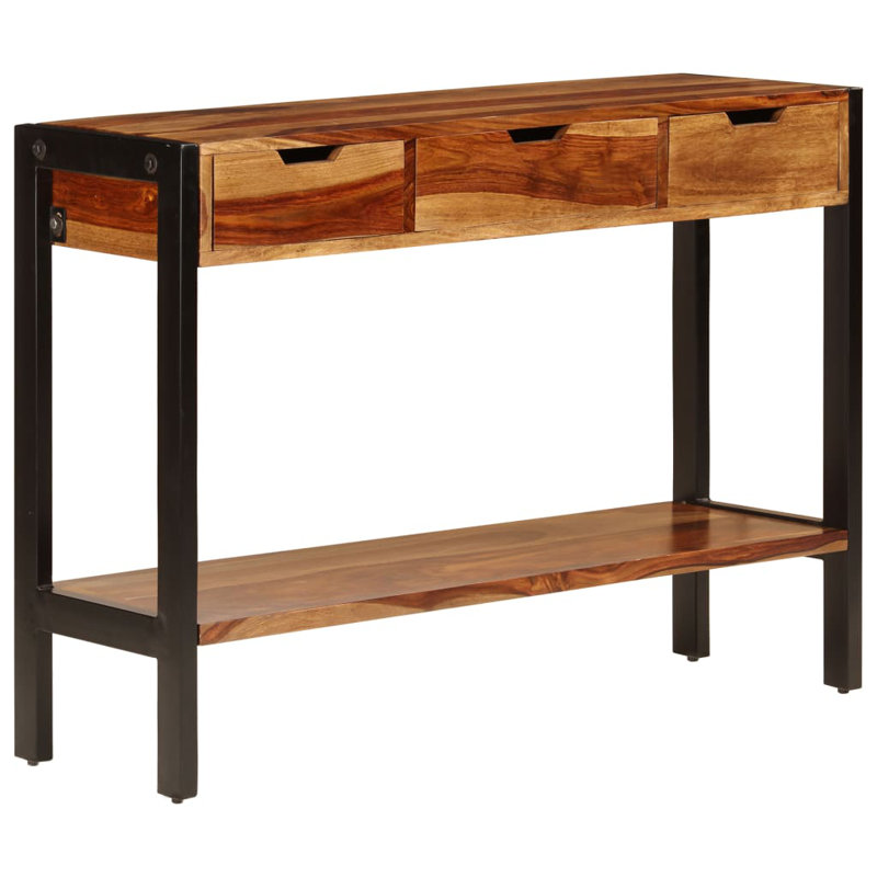 Tullis 13.8" Wide 3 Drawer Sheesham Wood Buffet Table, Brown