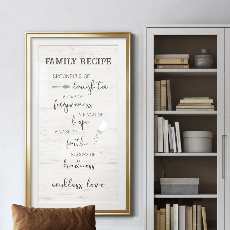 " Family Kitchen Recipe ", 22.5" H x 42.5" W x 1.5" D, Gold