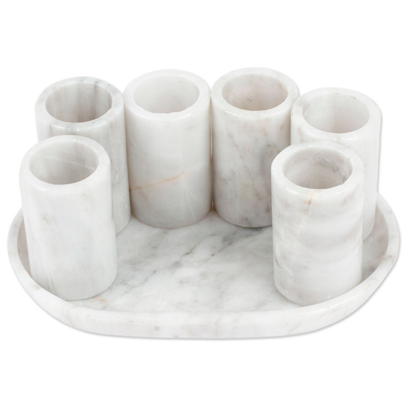 Novica Handmade Ethereal Modernity Onyx Tequila Glasses