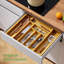 Bamboo Silverware Organizer, Expandable Cutlery Tray, Utensil Drawer Organizer In Kitchen For Spoons Forks Knives, Multipurpose Use, Natural, Large