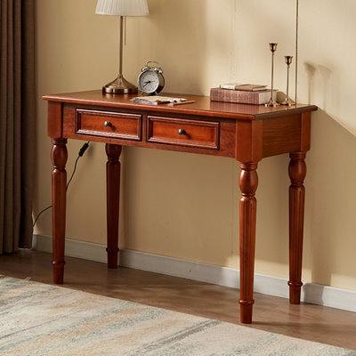 Solid wood bedside desk with drawers
