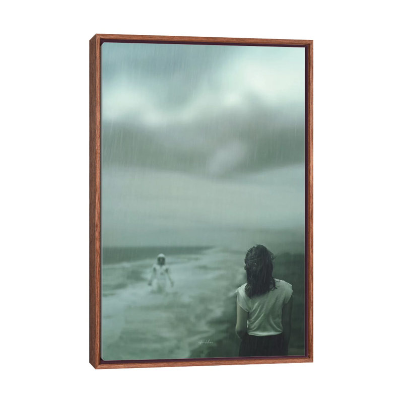 Waiting by Rob Hakemo - Print on Canvas, Classic Brown Wood Framed, 66.04 cm H x 45.72 cm W