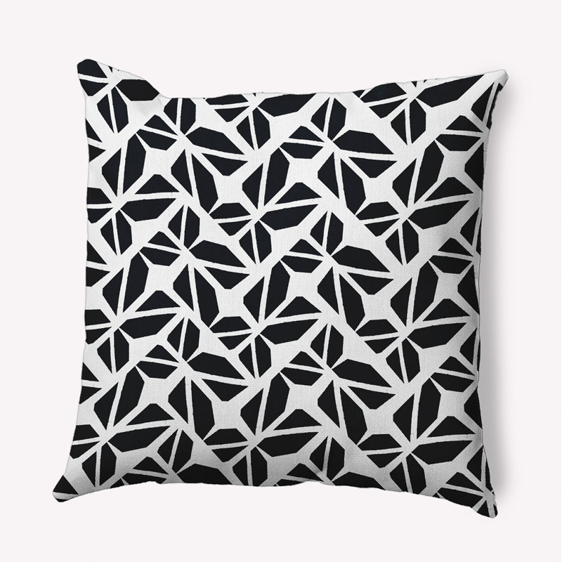 Housse et insert de coussin décoratif en polyester pour intérieur / extérieur E par Design, Noir, 20 po x 20 po